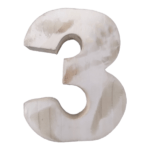 Wooden Number 3 14.5cm x 11cm