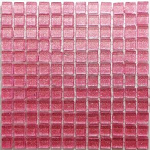 Soft Pink Glitter Mosaic Tiles (Sheet Size 15x15cm)