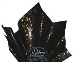 Black With Gold Dots Confetti Rib Tissue Paper 50x70cm