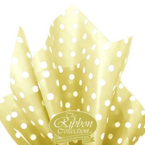 Gold & White Dot Rib Tissue Paper 50x70cm