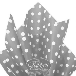 Grey & White Dot Rib Tissue Paper  50x70cm