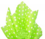 Lime & White Dot Rib Tissue Paper 50x70cm