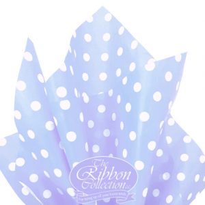 Light Blue & White Dot Rib Tissue Paper 50x70cm