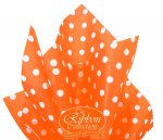 Orange & White Dot Rib Tissue Paper 50x70cm