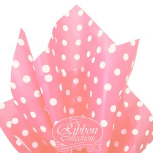 Dusty Pink & White Dot Rib Tissue Paper 50x70cm