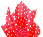 Red& white Rib Dot Tissue Paper 50x70cm