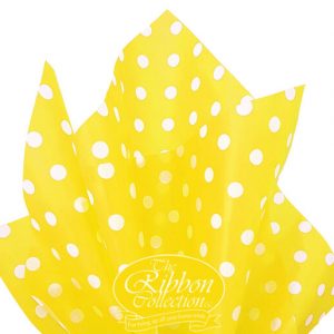 Yellow & White Dot Rib Tissue Paper 50x70cm