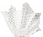 White & Silver Star Rib Tissue Paper 50x70cm