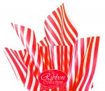 Red & White Stripe Rib Tissue Paper 50x70cm