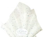 White & Blue Stars Twinkle Rib Tissue Paper 50x70cm