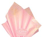 Pink & Gold Confetti Dots Rib Tissue Paper 50x70cm