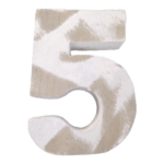 Wooden Number 5 14.5cm x 11cm