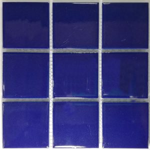 Dark Blue Glazed Porcelain Mosaic Tiles (Sheet Size 15x15cm)