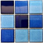 Mixed Blue Glazed Porcelain Mosaic Tiles (Sheet Size 15x15cm)