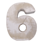 Wooden Number 6 14.5cm x 11cm