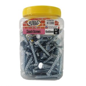 Ruwag 10x60mm Coach Screws 100pc