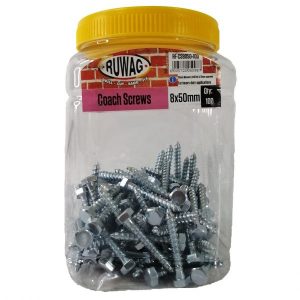 Ruwag 8x50mm Coach Screws 100pc