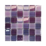 Lilac Mix Crystal Glass Mosaic Tiles ( Sheet Size 15x15cm)