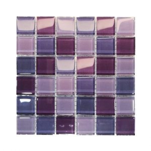 Lilac Mix Crystal Glass Mosaic Tiles ( Sheet Size 15x15cm)