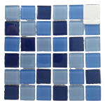 Aqua Mix Crystal Glass Mosaic Tiles (Sheet Size: 15cm x 15cm)