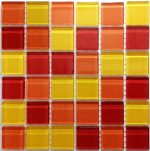 Summer Fruit Mix Crystal Glass Mosaic Tiles (Sheet Size 15x15cm)