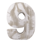 Wooden Number 9 14.5cm x 11cm