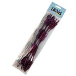 Purple & Silver Metallic Wave Chenille Stick 10pc