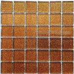 Burnt Copper Glitter Mosaic Tiles (Sheet Size 15x15cm)