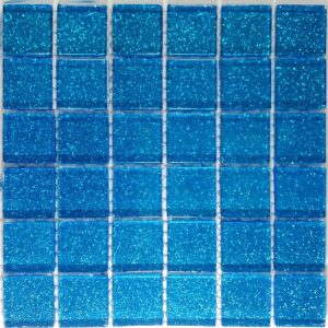 Midnight Blue Glitter Mosaic Tiles (Sheet Size 15x15cm)