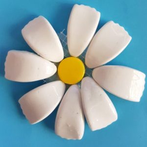 White 3D Flower Small Mosaic Insert