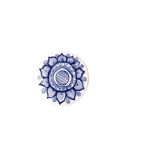 Blue Large Flower Disc Mosaic Inserts