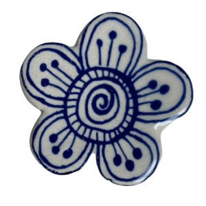 Blue Flower Small Mosaic Insert