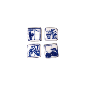 Blue Windows Small 4pc Mosaic Inserts 