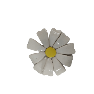 White Botanical Hibiscus Flower Large Mosaic Insert