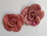 Pink Botanical Roses Small 2pc Mosaic Inserts