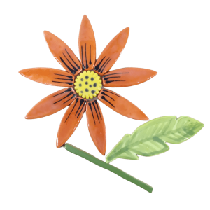 Orange Botanical Flower Large Card Mosaic Insert