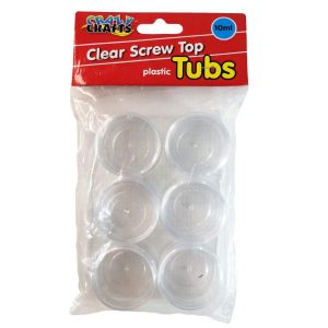 Clear Screw Top Plastic Tubs 10ml 6pc