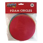 Assorted Foam Circles Sheets 14cm 12 Piece