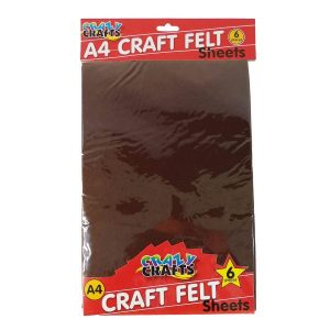 A4 Dark Brown Felt Sheets 6 Piece