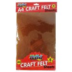 A4 Light Brown Felt Sheets 6 Piece