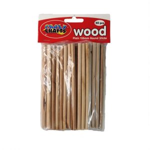 Plain Wooden Round Sticks 135mm