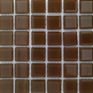 Crystal Glass Mosaic Tiles Chestnut 15 x 15cm_FTMS017B_1