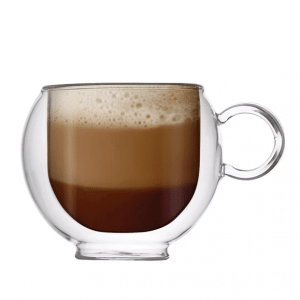 Double Wall Cappuccino Glass Mug 2pc 270ml