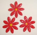 Red Daisy Large 3pc Mosaic Inserts