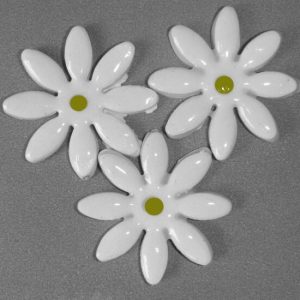 White Daisy Large 3pc Mosaic Inserts
