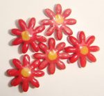 Red Daisy Super Small Mosaic Inserts 5pc