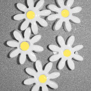 White Daisy Super Small Mosaic Inserts 5pc
