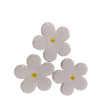 White Happy Flower Large 3 Piece Mosaic Inserts