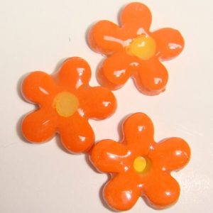 Orange Large Daisy 3pc Mosaic Insert