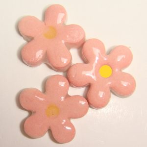 Pink Happy Flower Small 3pc Mosaic Insert